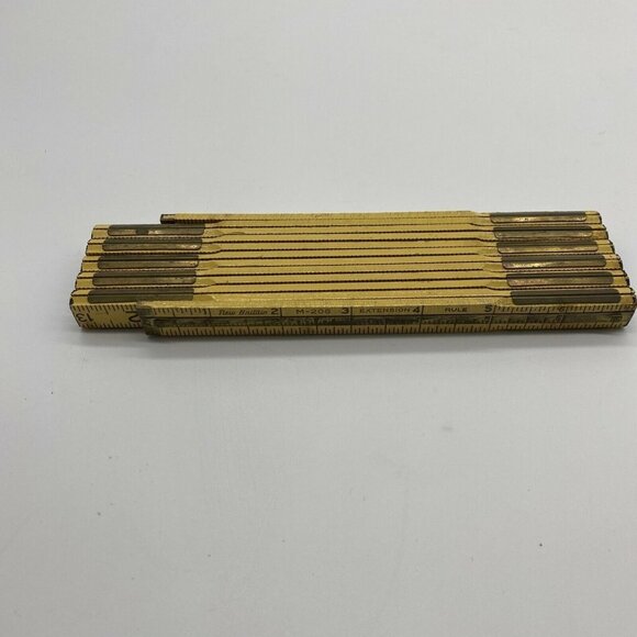 Vintage New Britain Folding Wooden Extension Ruler M-206‎ Carpenter Tool 40s-60s - Picture 9 of 9